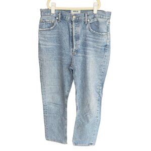 Agolde Style Riley Straight Blue Relaxed Jeans with Classic Style Size 28